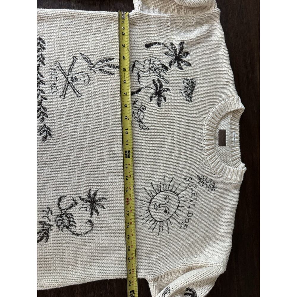 MOTHER Sweater Cotton Jumper Women’s Large Cream Drawings In The Sand $395 - Picture 10 of 16